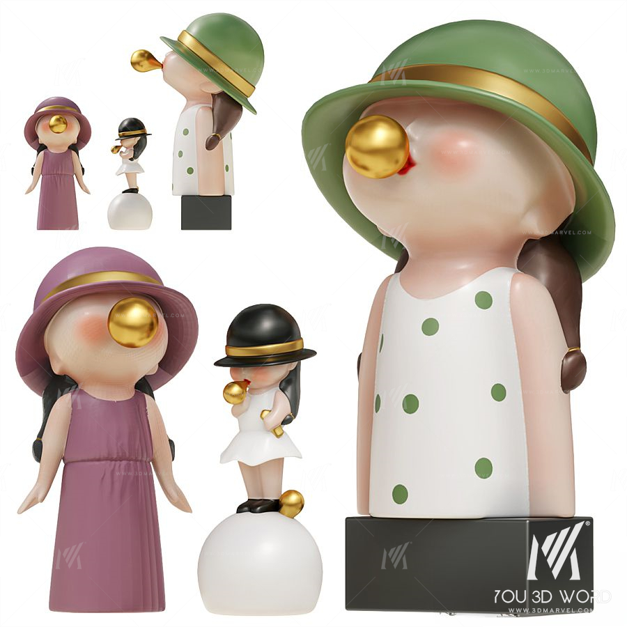 Bubble Blowing Figurine Statue Ⅰ